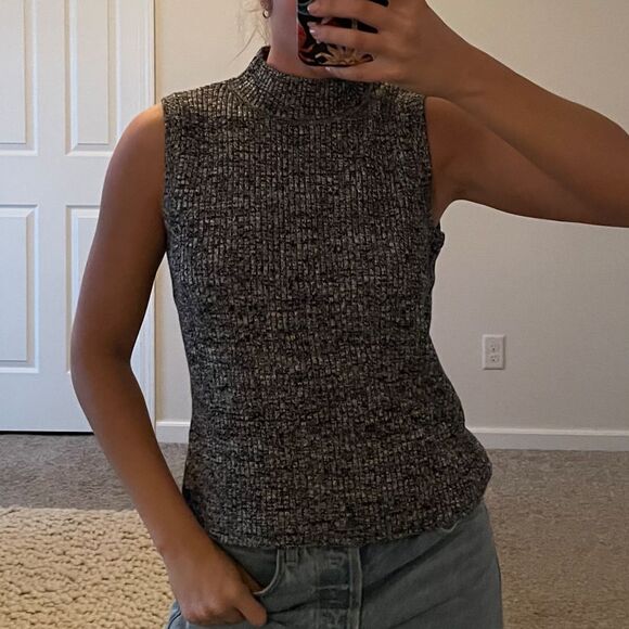 Studio I Tops - Vintage Studio 1 Ribbed Knit Turtleneck Sleeveless Sweater